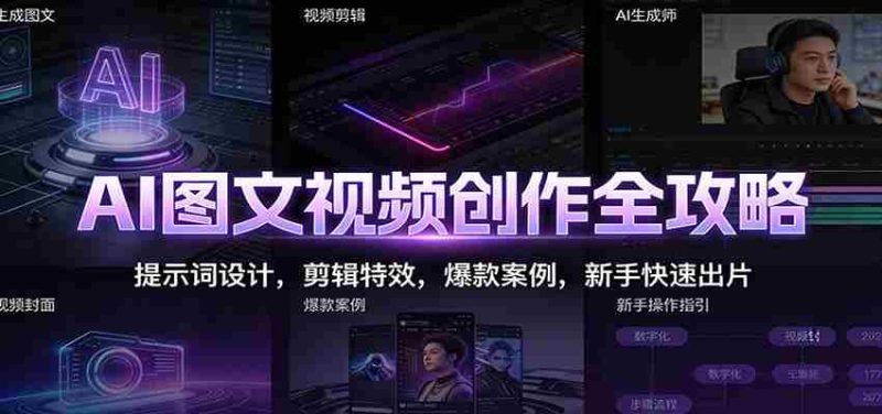 AI图文视频创作全攻略:提示词设计,剪辑特效,爆款案例,新手快速出片-OG资源站
