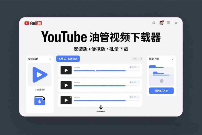 YouTube油管视频下载器安装版+便携版,可以批量下载多个视频-OG资源站