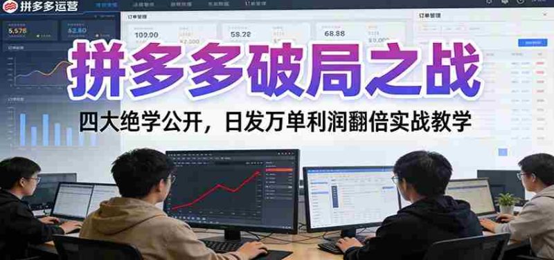 拼多多破局之战:四大绝学公开,日发万单利润翻倍实战教学-OG资源站