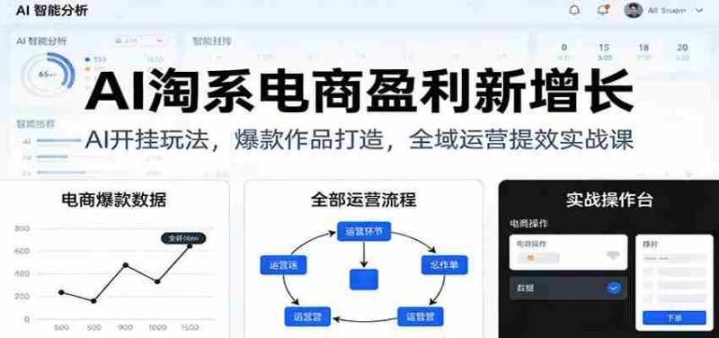 AI淘系电商盈利新增长,AI开挂玩法,爆款作品打造,全域运营提效实战课-OG资源站