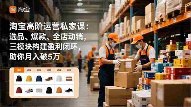 (16934期)淘宝高阶运营私家课:选品、爆款、全店动销,三模块构建盈利闭环,助你月入破5万(更新12月)-OG资源站