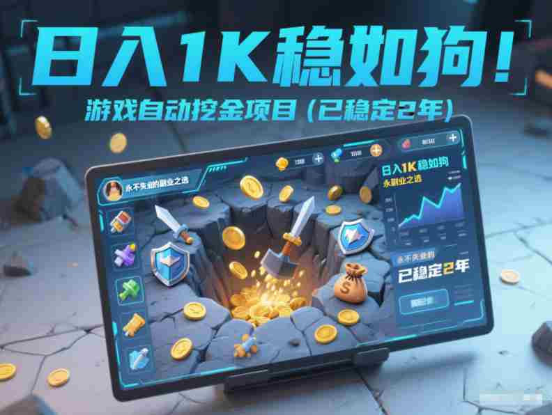 日入1K稳如狗！游戏自动挖金项目（已稳定2年），永不失业的副业之选【揭秘】-OG资源站
