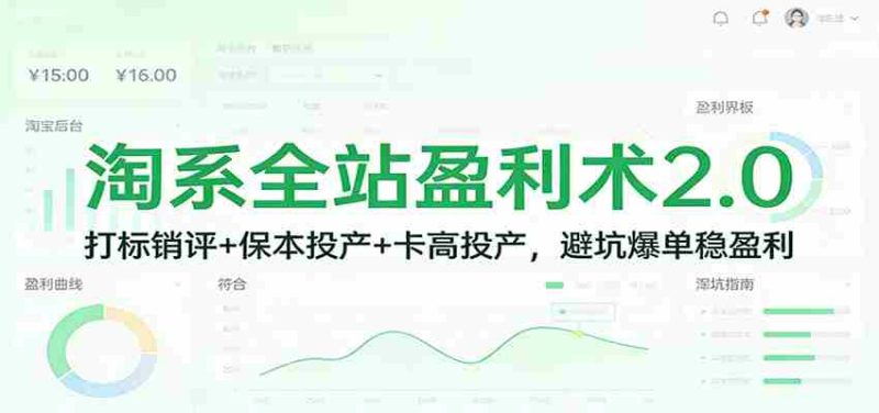 淘系全站盈利术2.0:打标销评+保本投产+卡高投产,避坑爆单稳盈利-OG资源站