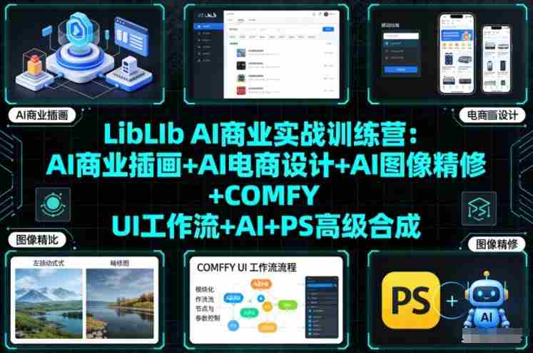 LibLIb AI商业实战训练营:AI商业插画+AI电商设计+AI图像精修+COMFY UI工作流+AI+PS高级合成-OG资源站