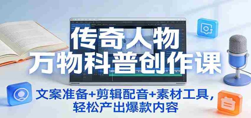 传奇人物万物科普创作课:文案准备+剪辑配音+素材工具,轻松产出爆款内容-OG资源站