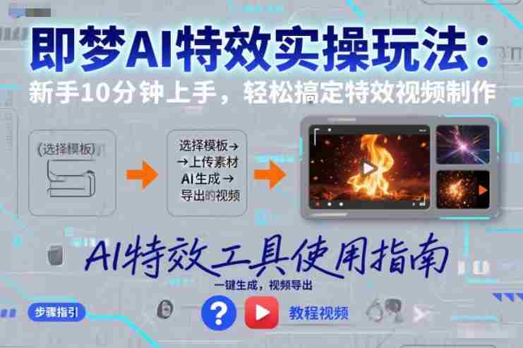 即梦AI特效实操玩法：新手10分钟上手，轻松搞定特效视频制作-OG资源站