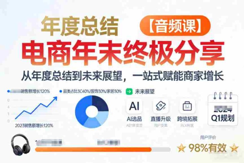 电商年未终极分享，从年度总结到未来展望，一站式赋能商家增长【音频课】-OG资源站