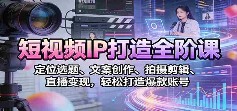 短视频IP打造全阶课：定位选题、文案创作、拍摄剪辑、直播变现，轻松打造爆款账号-OG资源站
