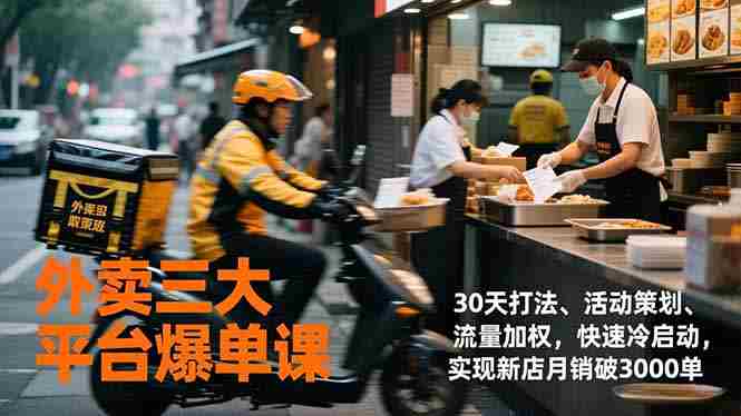 （17019期）外卖三大平台爆单课，30天打法、活动策划、流量加权，快速冷启动，实现新店月销破3000单-OG资源站