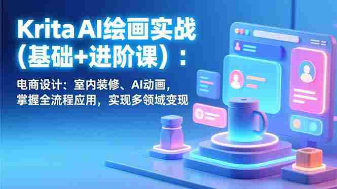 (17023期)Krita AI绘画实战(基础+进阶课):电商设计、室内装修、AI动画,掌握全流程应用,实现多领域变现-OG资源站