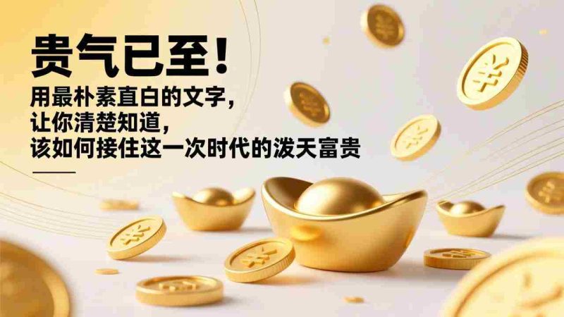 （17049期）付费文章：贵气已至！用最朴素直白的文字，让你清楚知道，该如何接住这一次时代的泼天富贵-OG资源站
