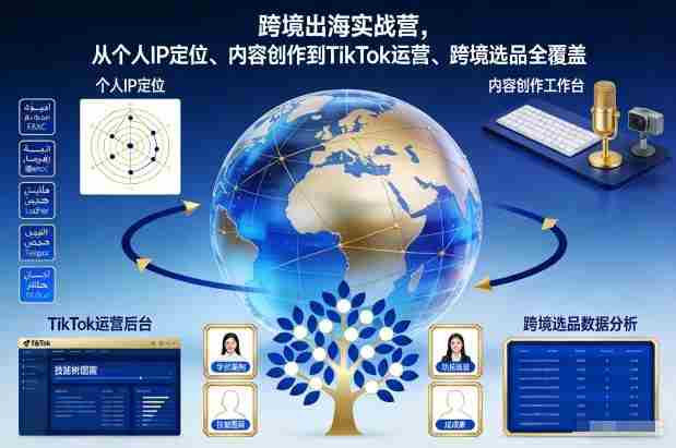 跨境出海实战营,从个人IP定位、内容创作到TikTok运营、跨境选品全覆盖-OG资源站