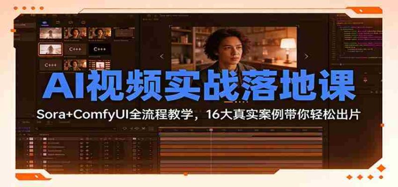 AI视频实战落地课：Sora+ComfyUI全流程教学，16大真实案例带你轻松出片-OG资源站