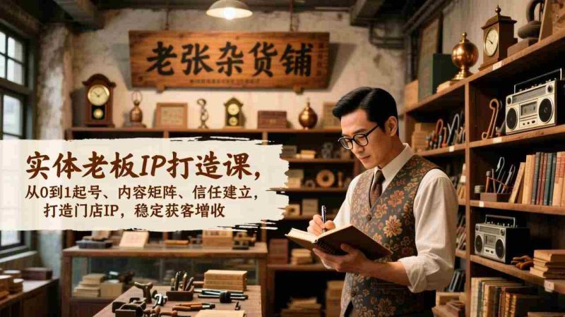 （17064期）实体老板IP打造课，从0到1起号、内容矩阵、信任建立，打造门店IP，稳定获客增收-OG资源站