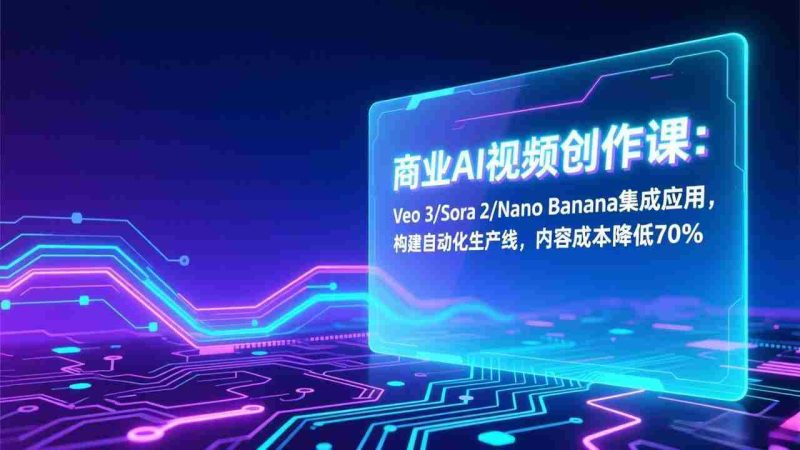 （17070期）商业AI视频创作课：Veo 3/Sora 2/Nano Banana集成应用，构建自动化生产线，内容成本降低70%-OG资源站