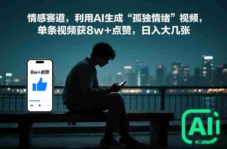 情感赛道,利用AI生成“孤独情绪”视频,单条视频获8w+点赞,日入大几张-OG资源站