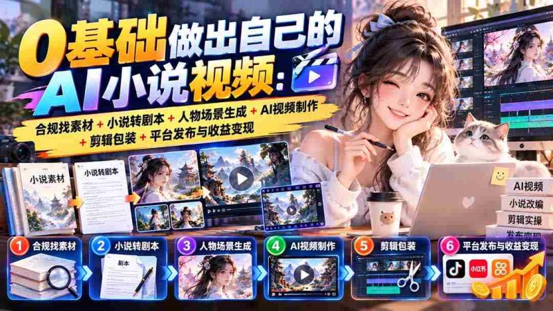 从零开始打造专属AI小说视频:合法搜集素材,小说改编剧本,塑造人物场景,AI视频创作,剪辑与包装,平台发布及收益转化-OG资源站