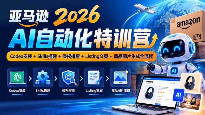 2026年亚马逊AI自动化特训营：10月集结，一网打尽Codex部署、Skills构建、版权审查、商品描述与图片制作全攻略-OG资源站