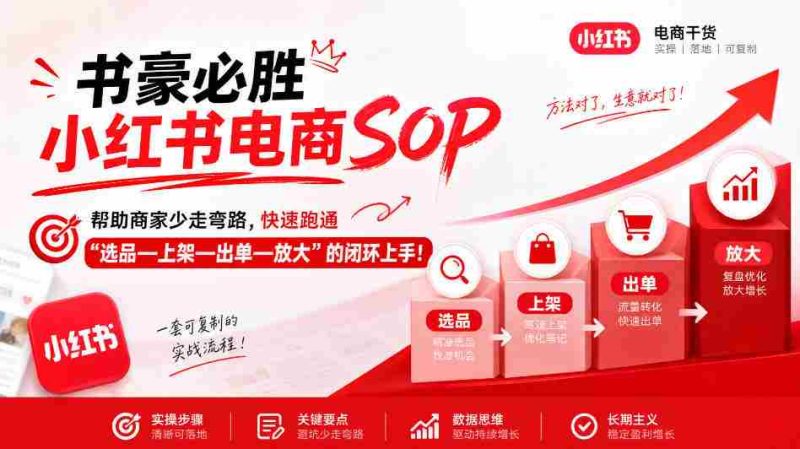 书豪揭秘小红书电商攻略:助商家高效闭环,轻松实现选品、上架、成交、扩量(9月更新)-OG资源站