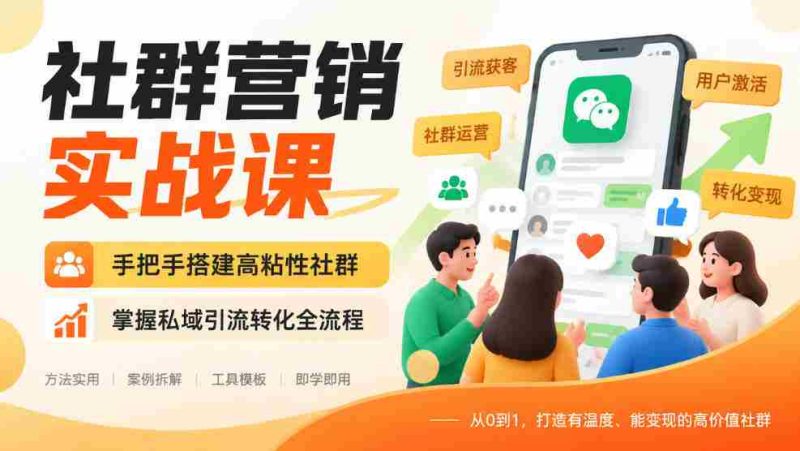 实战解析:教你一步步构建紧密社群,精通私域流量导入与转化技巧-OG资源站