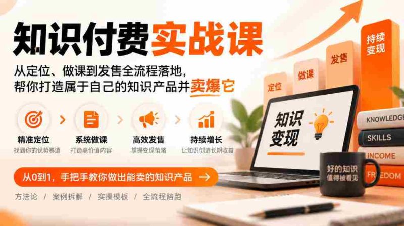 全方位知识付费攻略：从课程定位到成功发售，教你打造爆款知识品牌-OG资源站