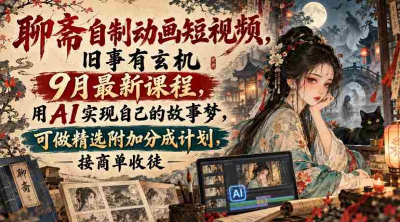 揭秘聊斋传说动画短视频创作课程:9月新班开课,AI助力打造个人故事,享精选作品分成与商单、收徒机遇-OG资源站
