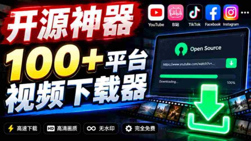 YouTube、B站超100+平台视频免费下载,超级好用,多平台免费开源热门视频下载器ytDownloader-OG资源站