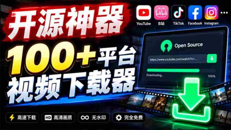 YouTube、B站超100+平台视频免费下载, 超级好用,多平台免费开源热门视频下载器 ytDownloader-OG资源站