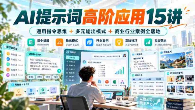 AI提示词高阶应用15讲｜通用指令思维+多元输出模式+商业行业案例全落地-OG资源站