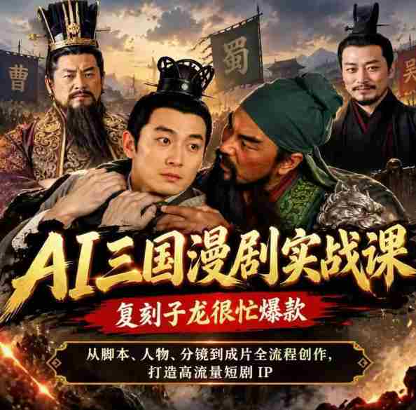 短视频平台14万粉丝大V揭秘AI三国剧创作技巧,再现子龙繁忙风姿,涵盖剧本、角色、画面到最终成片,打造爆款热门短片IP-OG资源站