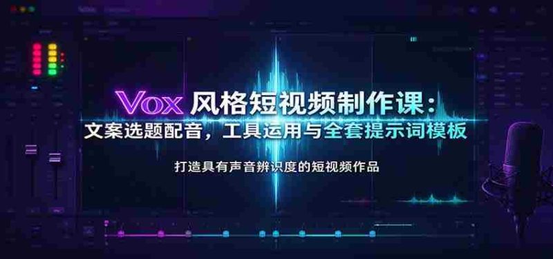Vox风格短视频制作课:文案选题配音,工具运用与全套提示词模板-OG资源站