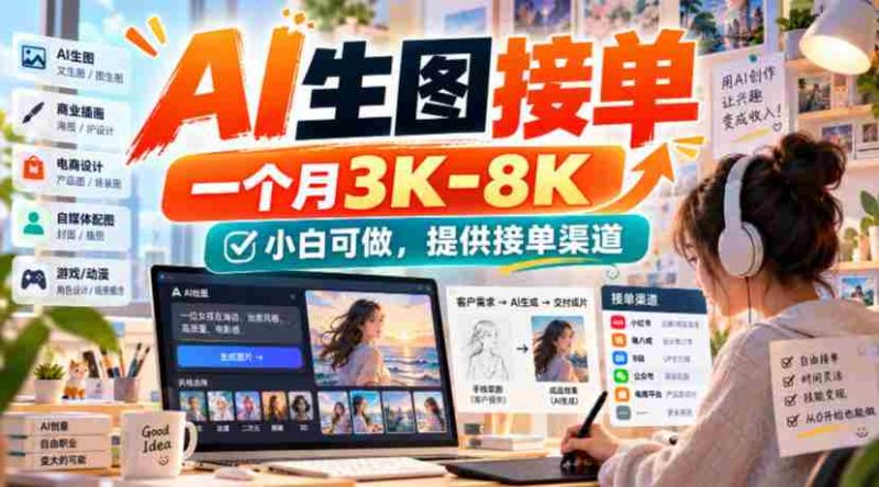 AI生图接单,一个月3K-8K,小白可做,提供接单渠道-OG资源站