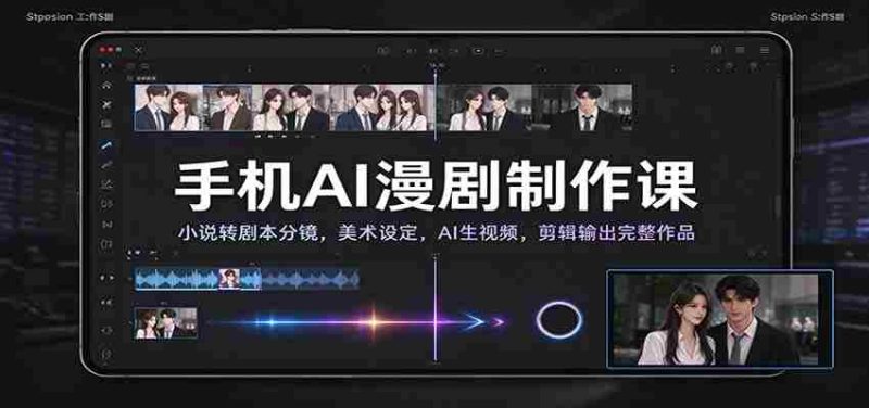 手机AI漫剧制作课:小说转剧本分镜,美术设定,AI生视频,剪辑输出完整作品-OG资源站