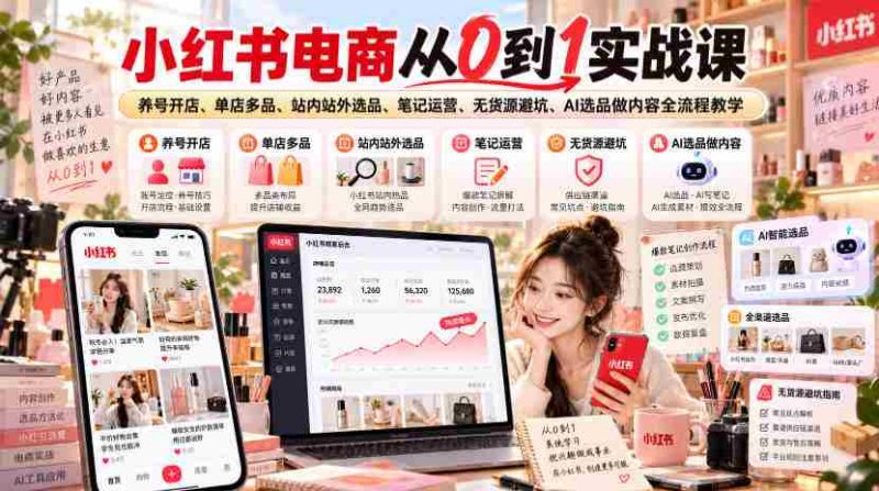 揭秘小红书电商崛起之路:从零开始,打造爆款笔记,掌握全链路运营技巧-OG资源站