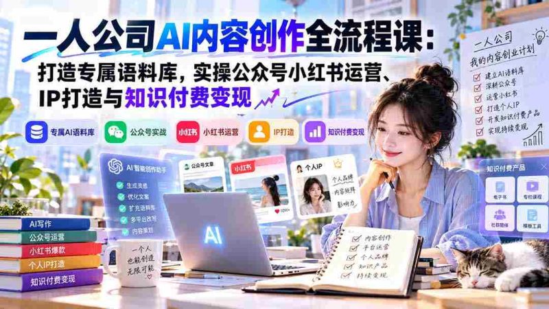 AI赋能独立企业：构建个性化语料库，实战公众号与小红书运营、IP塑造及知识变现策略详解-OG资源站