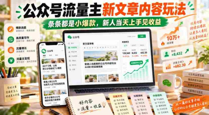 探索公众号流量主新攻略:轻松创作,篇篇爆款,新手速成,即刻盈利-OG资源站
