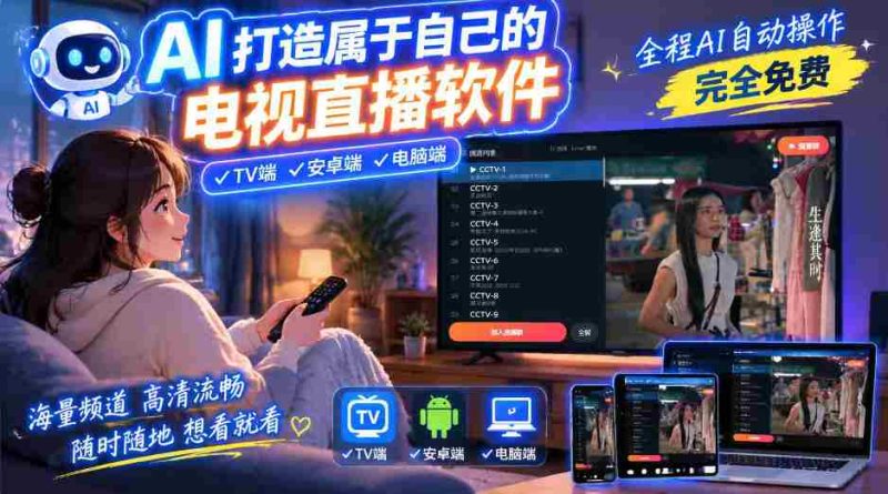 AI一键打造全平台直播软件，电脑、安卓、电视无缝兼容，免费体验流畅无卡，尽享直播新境界-OG资源站