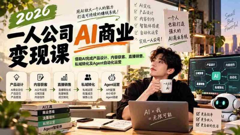 2026独企AI盈利秘籍：AI助力打造产品、吸粉揽客、直播成交、私域转化与智能客服运营-OG资源站