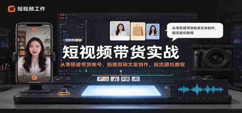 零基础短视频带货全攻略:打造热门账号,学会拍摄剪辑与文案,流量投放技巧与避坑指南-OG资源站