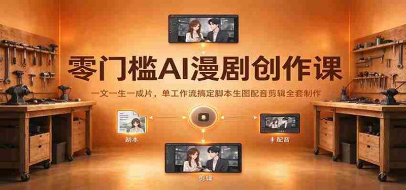零门槛AI漫剧创作课:一文一生一成片,单工作流搞定脚本生图配音剪辑全套制作-OG资源站