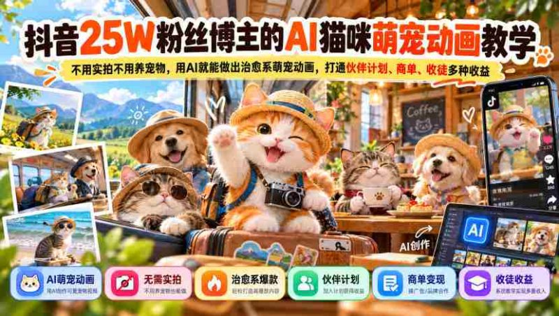 AI助力抖音达人打造25万粉丝萌宠动画:无需实拍与养宠,一招解锁商业盈利新路径-OG资源站