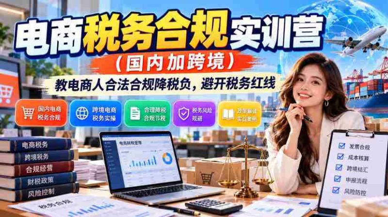 电商税务规范培训营:助力国内跨境电商合法减税,安全绕过税务风险边界-OG资源站
