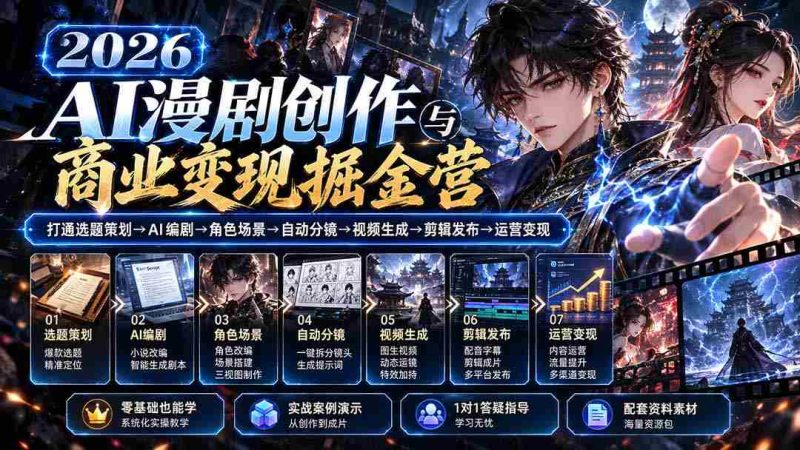 2026AI影视盛宴】从创意构思到商业盈利，漫剧制作全流程深度解析与实战技巧-OG资源站