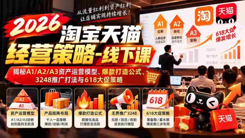 2026年淘宝天猫实战攻略:深度解析资产运营秘诀、爆款打造方程式、全方位推广技巧及618促销战略-OG资源站