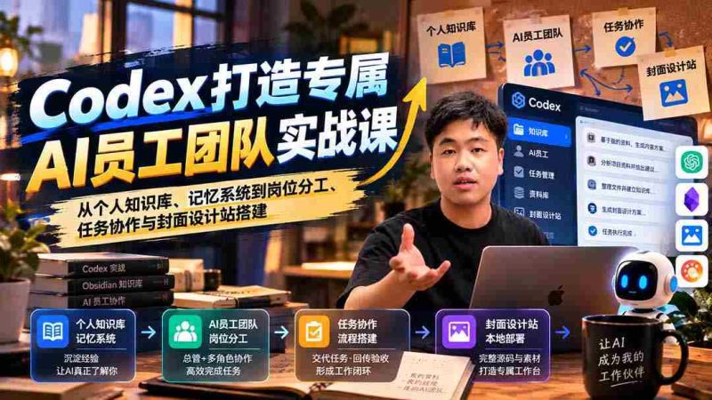 零水印】Codex定制AI团队实战教程:构建个人知识库、优化记忆系统及岗位协作与封面设计平台搭建-OG资源站