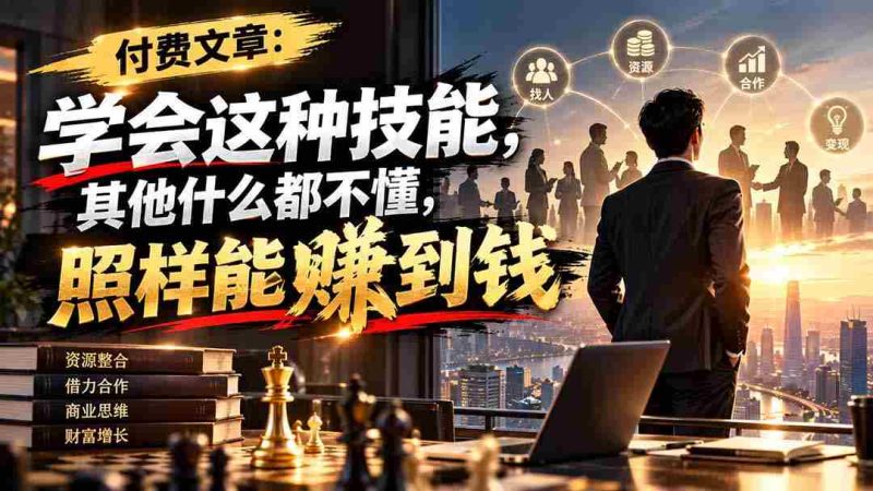 付费文章:学会这种技能,其他什么都不懂,照样能賺到钱-OG资源站