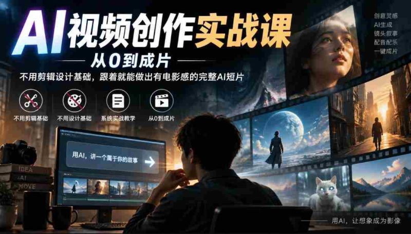 零基础也能轻松上手！AI视频制作全攻略，零剪辑设计，轻松打造电影级AI短片-OG资源站