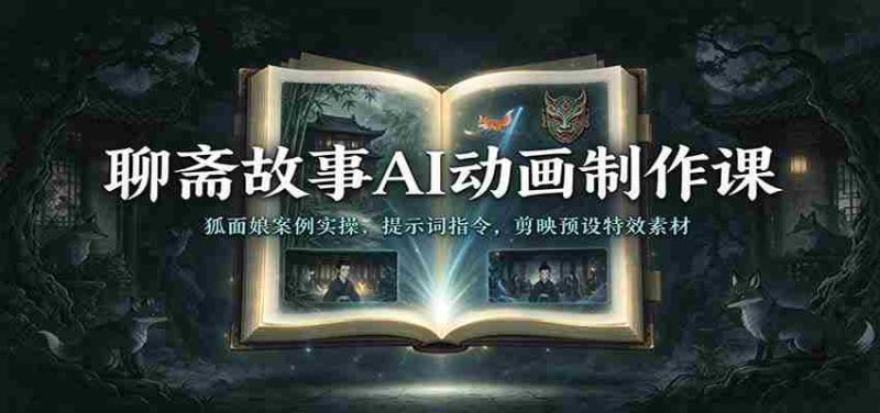 AI动画演绎《聊斋》奇谈：狐面娘实操教程，掌握剪映特效技巧-OG资源站
