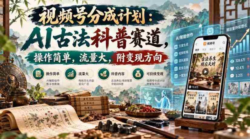 AI古法科普热潮来袭,视频号分成新玩法,操作便捷流量丰,揭秘盈利新路径-OG资源站