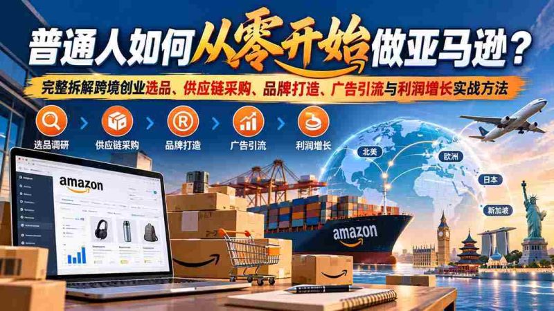 零基础如何开启亚马逊之旅?全方位揭秘跨境电商创业之道:精选商品、供应链管理、品牌塑造、广告推广及盈利提升实操技巧-OG资源站